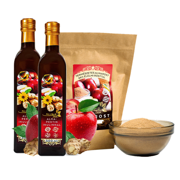 2x Pectină de mere cu inulină 500ml + Fibră de măr 250g